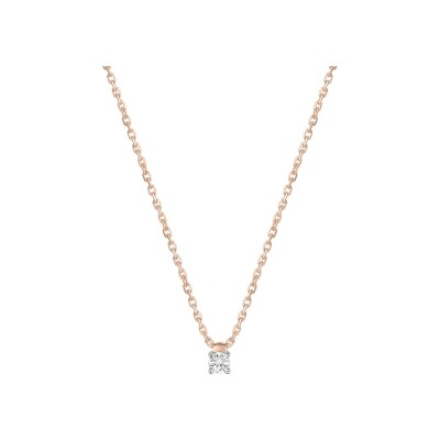 Collier en or rose et diamant 0.07ct