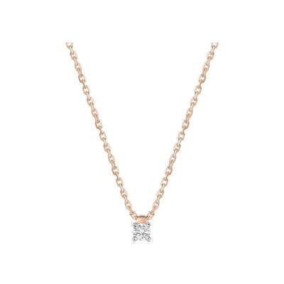 Collier en or rose et diamant 0.07ct