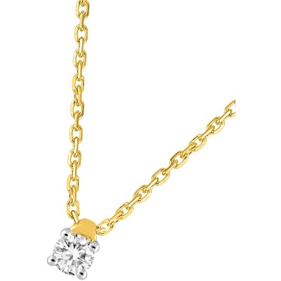 Collier en or jaune, or blanc et diamant 0.10ct