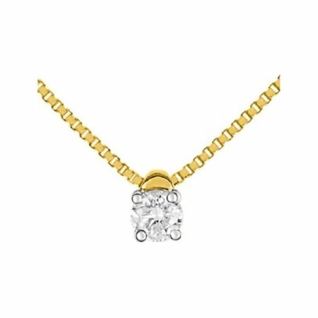 Collier en or jaune, or blanc et diamant de 0.10ct