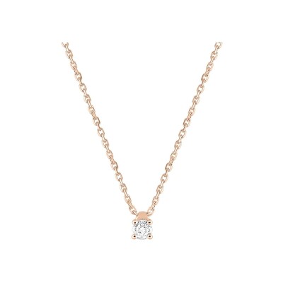 Collier en or rose et diamant 0.10ct