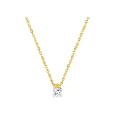 Collier en or jaune, or blanc et diamant 0.15ct