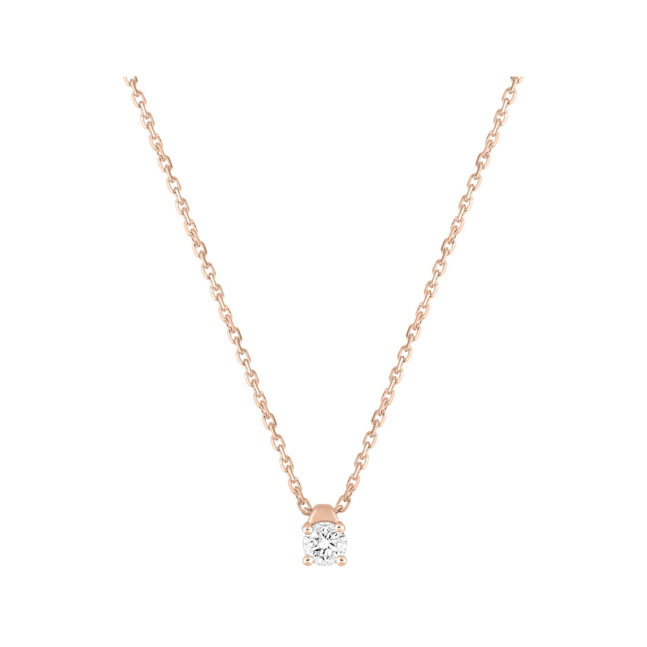 Collier en or rose et diamant