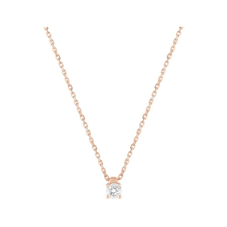 Collier en or rose et diamant