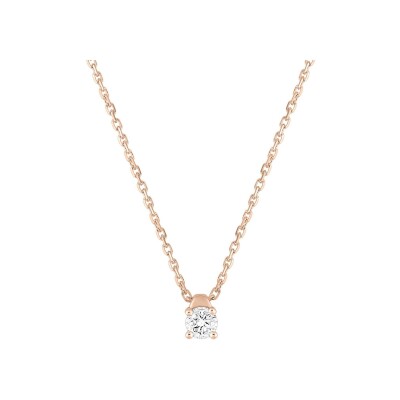 Collier en or rose et diamant 0.15ct