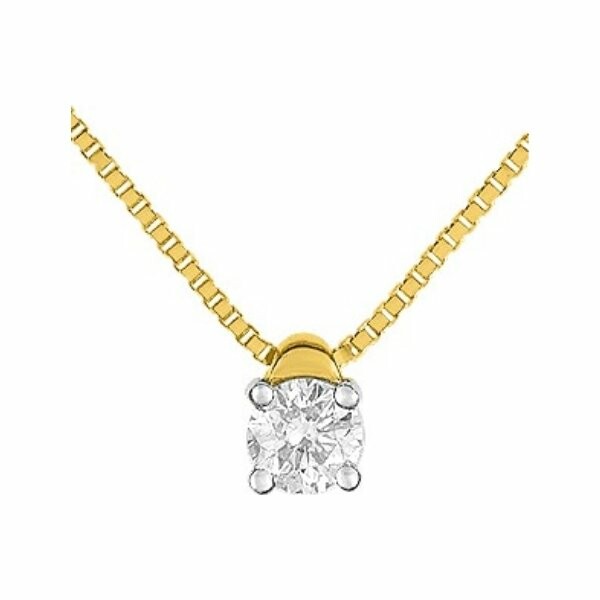 Collier en or jaune, or blanc et diamant de 0.20ct