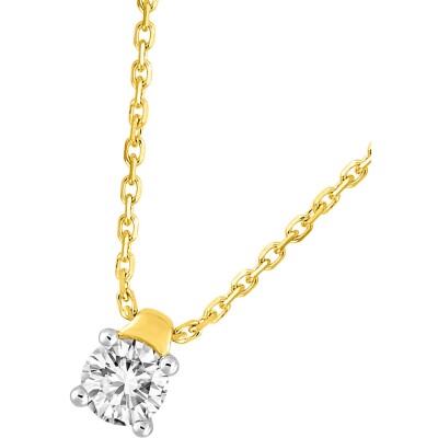 Collier en or jaune, or blanc et diamant 0.25ct