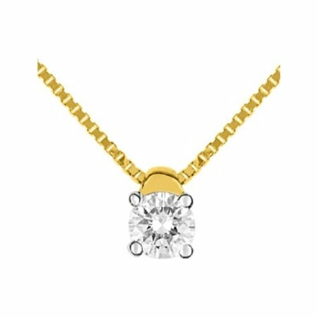 Collier en or jaune, or blanc et diamants de 0.25ct