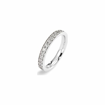 Alliance demi tour en or blanc et diamants de 1ct