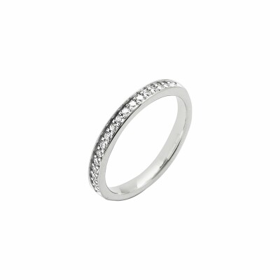 Alliance demi tour en or blanc et diamants de 0.20ct