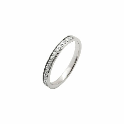 Alliance demi tour en or blanc et diamants de 0.25ct