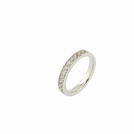 Alliance demi tour en or blanc et diamants de 0.65ct