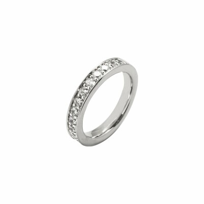 Alliance demi tour en or blanc et diamants de 0.75ct