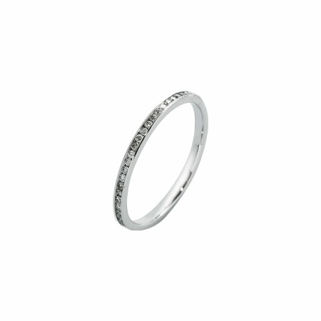 Alliance demi tour en or blanc et diamants de 0.15ct