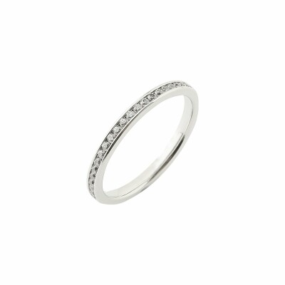 Alliance demi tour en or blanc et diamants de 0.20ct