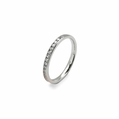 Alliance demi tour en or blanc et diamants de 0.25ct