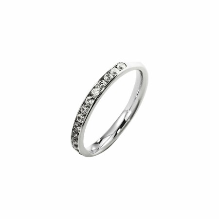 Alliance demi tour en or blanc et diamants de 0.38ct