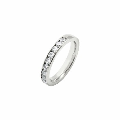 Alliance demi tour en or blanc et diamants de 0.75ct