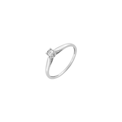 Bague en or blanc et diamants