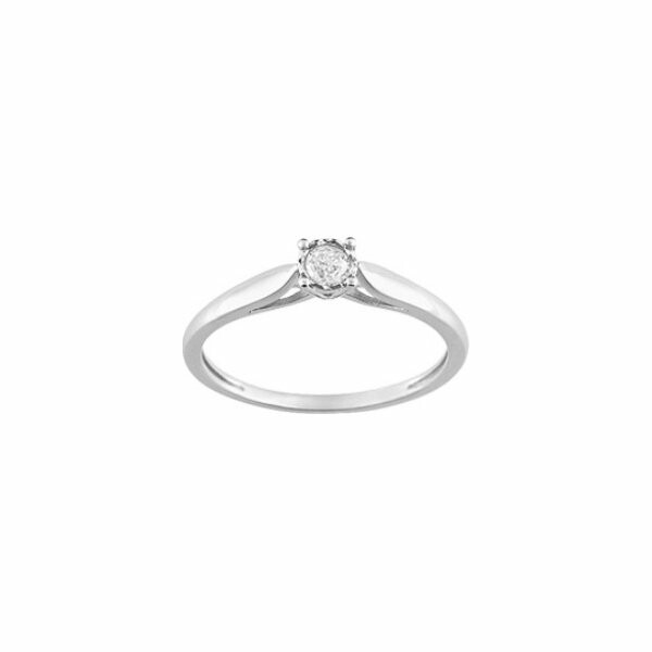 Solitaire en or blanc et diamant de 0.10ct