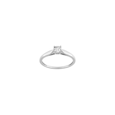 Bague en or blanc et diamant 0.14ct