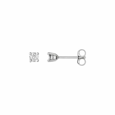 Boucles d'oreilles clous en or blanc et diamants 0.08ct