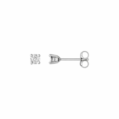 Boucles d'oreilles clous en or blanc et diamants 0.08ct