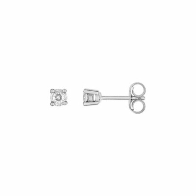 Boucles d'oreilles en or blanc et diamants de 0.10ct