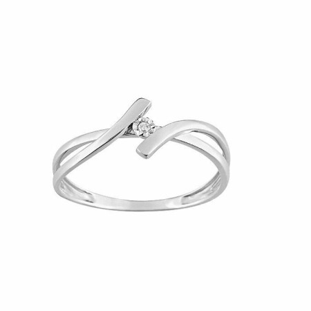 Solitaire en or blanc et diamant de 0.01ct