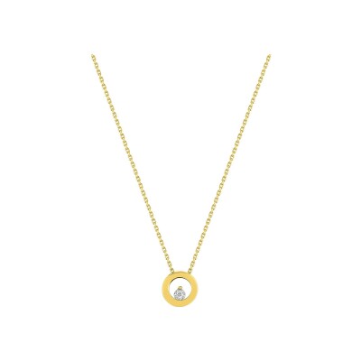 Collier en or jaune, or blanc et diamant 0.015ct