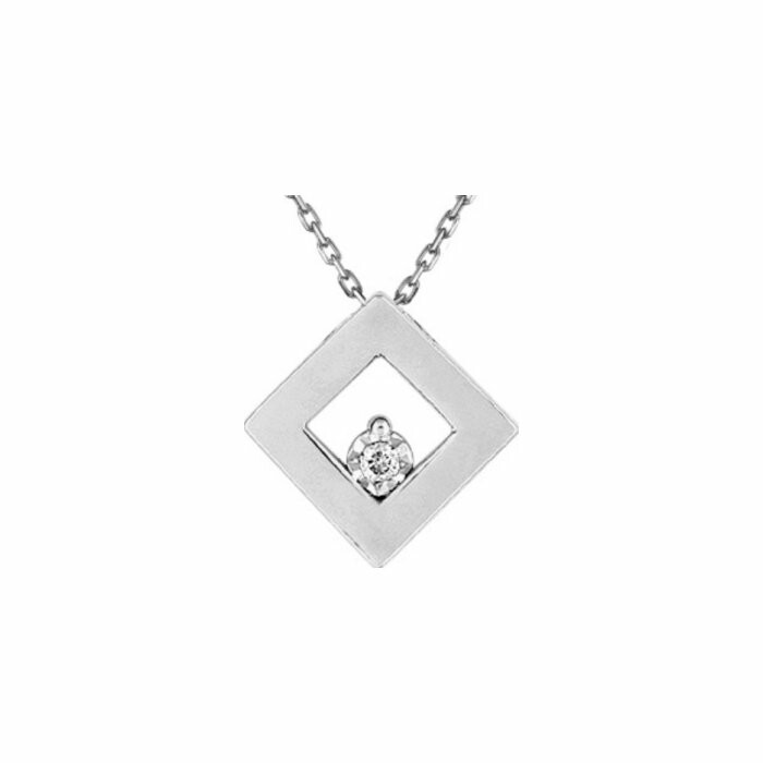 Collier en or blanc et diamants de 0.015ct