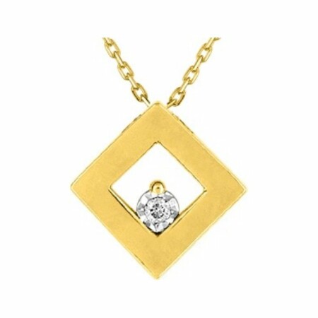 Collier en or jaune, or blanc et diamant de 0.015ct