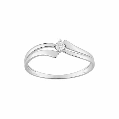 Solitaire en or blanc et diamant de 0.056ct