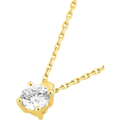 Collier en or jaune, or blanc et diamant 0.30ct