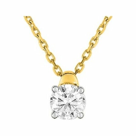 Collier en or jaune, or blanc et diamants de 0.30ct