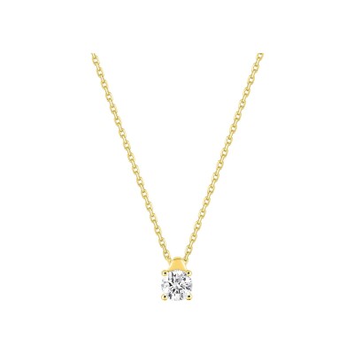 Collier en or jaune, or blanc et diamant 0.30ct