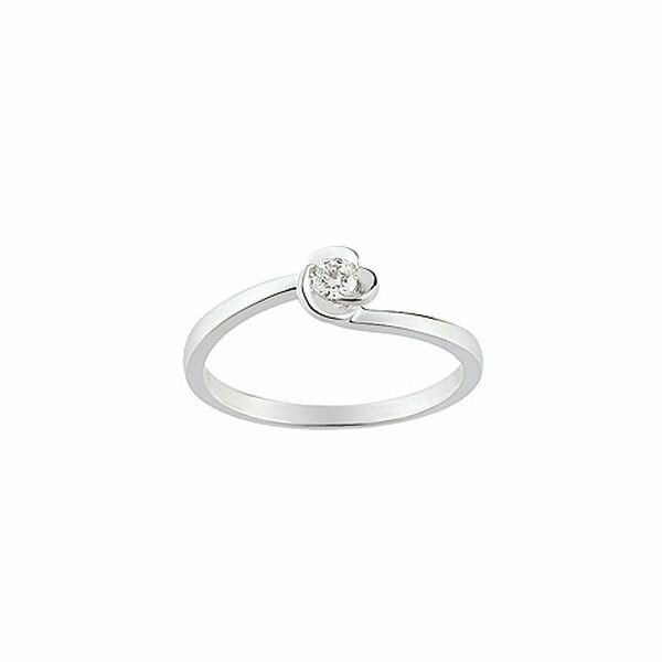 Solitaire en or blanc et diamant