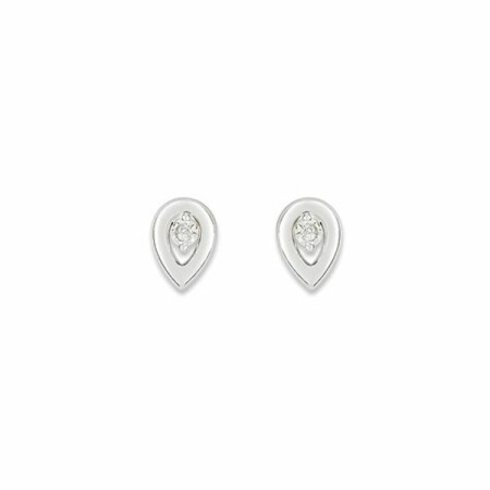 Boucles d'oreilles en or blanc et diamants