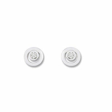 Boucles d'oreilles en or blanc et diamants