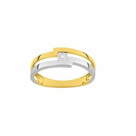 Bague en or jaune et diamant de 0.03ct