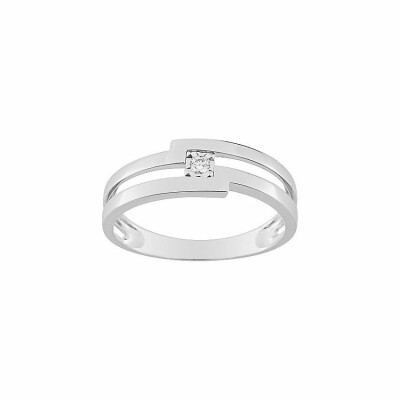 Bague en or blanc et diamant de 0.03ct