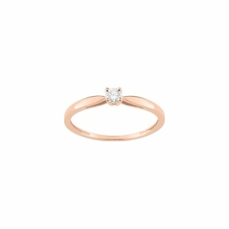 Bague en or rose et diamants de 0.10ct