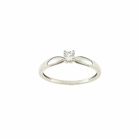 Solitaire en or blanc et diamant