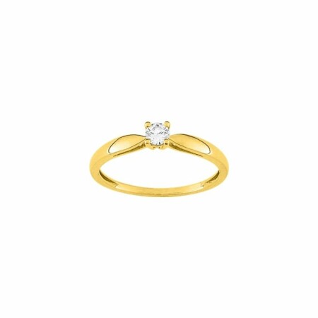 Solitaire en or jaune et diamants de 0.13ct