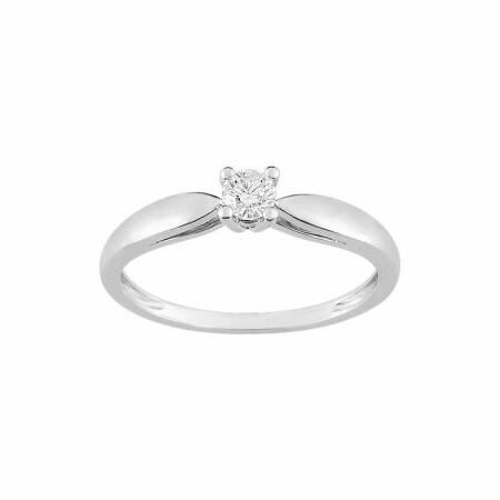 Solitaire en or blanc et diamant