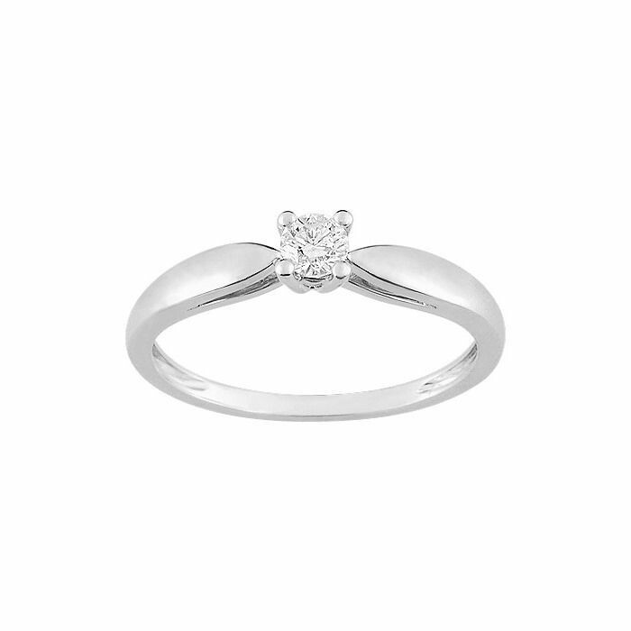 Solitaire en or blanc et diamant