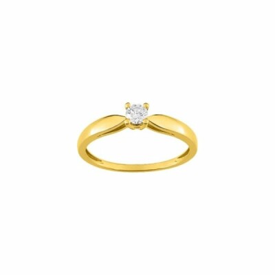 Solitaire en or jaune et diamant de 0.16ct