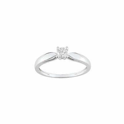 Solitaire en or blanc et diamant