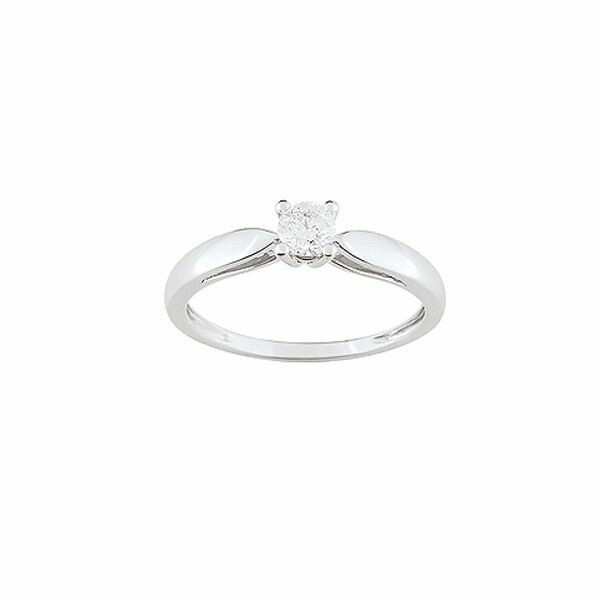 Solitaire en or blanc et diamant