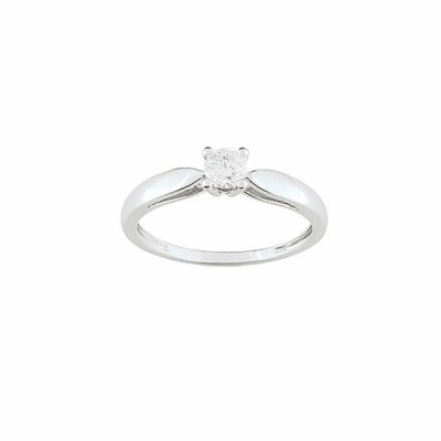 Solitaire en or blanc et diamant